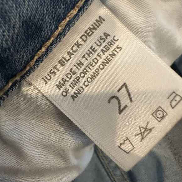 Just Black Denim Light Wash Blue Frayed Hem Jeans size Womens 27 - Picture 4 of 5